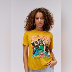 NWT DAYDREAMER ROLLING STONES ‘78 US TOUR RINGER TEE, GOLD, VARIOUS SIZES
